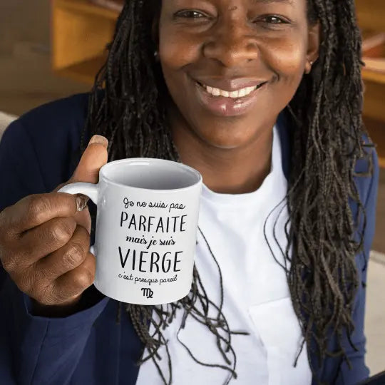 Mug céramique - Pas parfaite mais vierge - Unique / Blanc
