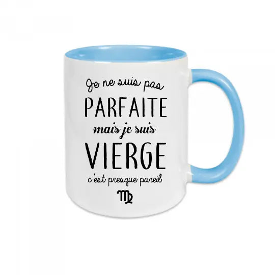Mug céramique - Pas parfaite mais vierge - Unique / Bleu