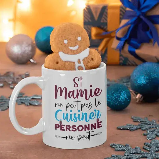 Mug céramique imprimé Si mamie ne peut pas le cuisiner personne ne peut - Blanc - Mugs