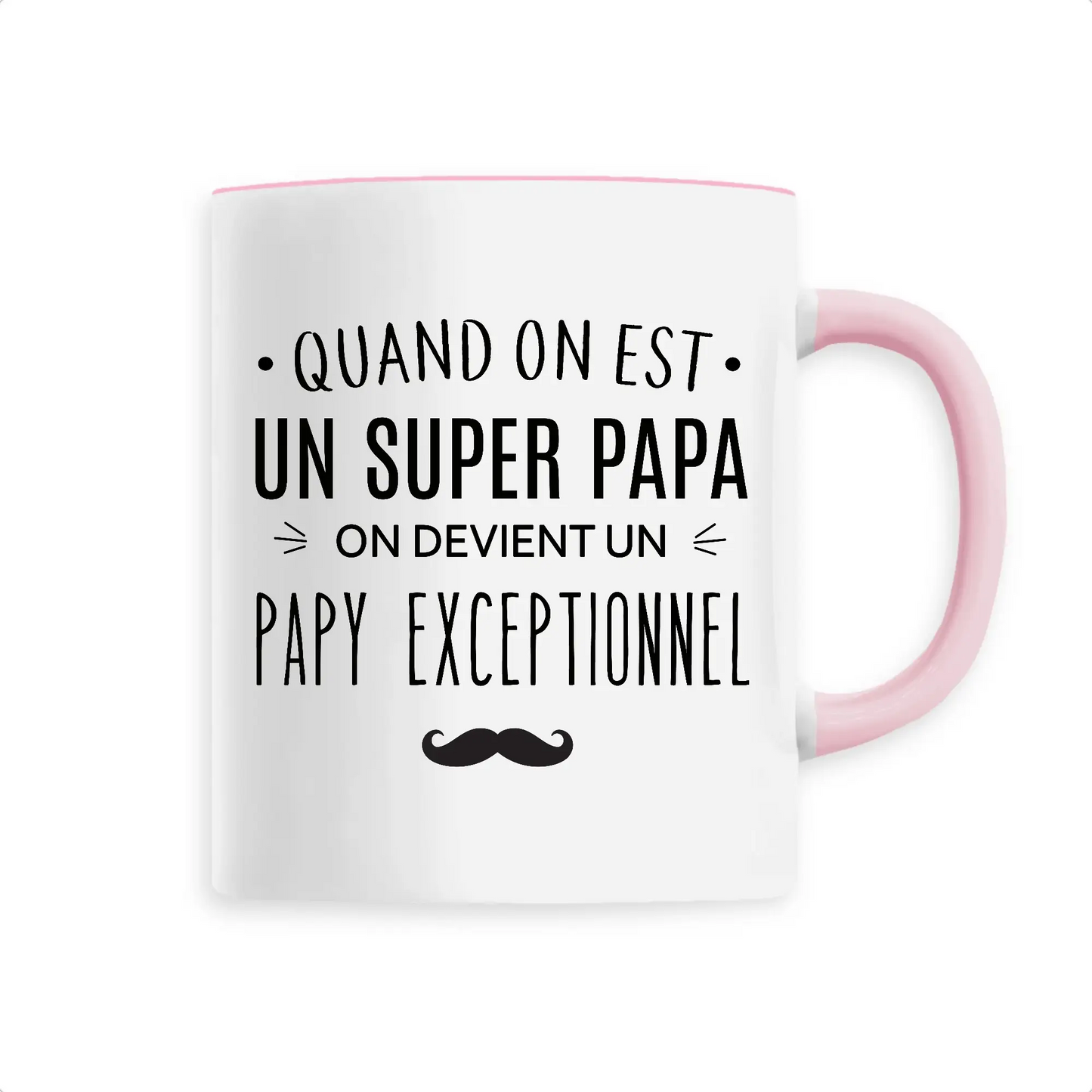 Mug céramique - Super papa papy exceptionnel - Rose - Mugs