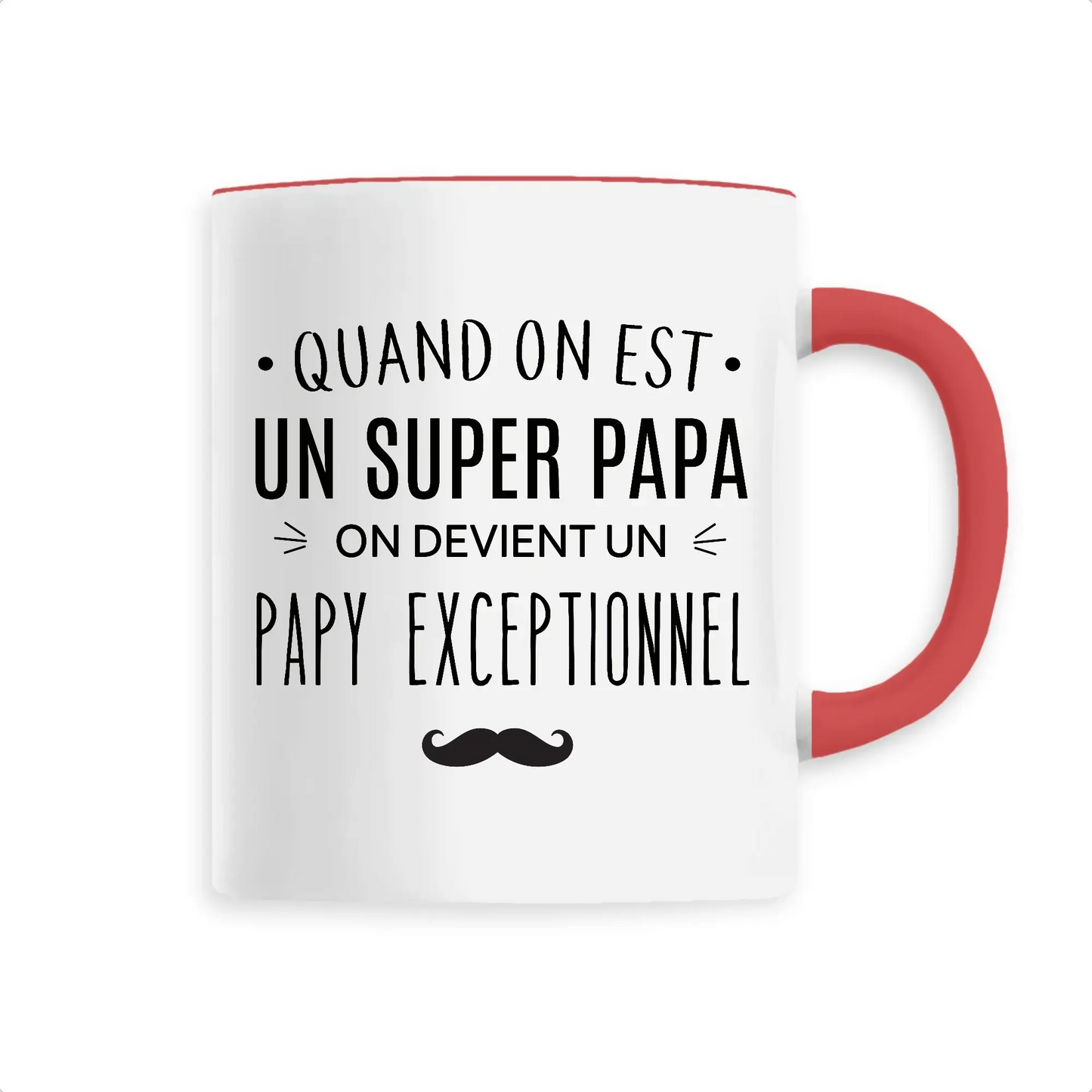 Mug céramique - Super papa papy exceptionnel - Rouge - Mugs