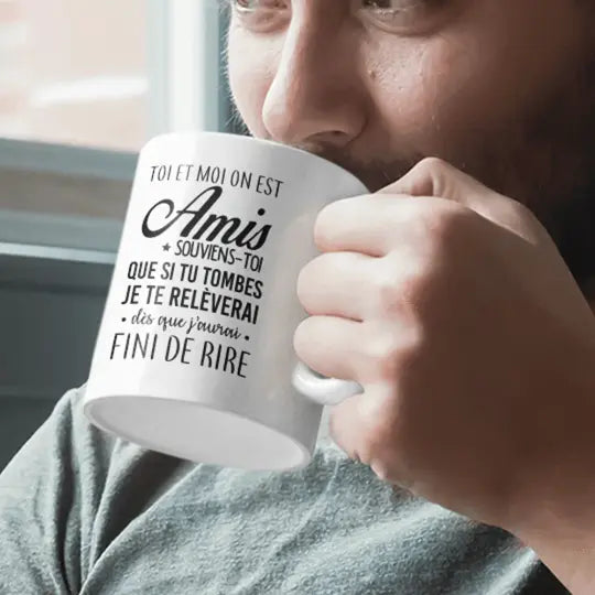 Mug céramique - Toi et moi on est amis - Blanc