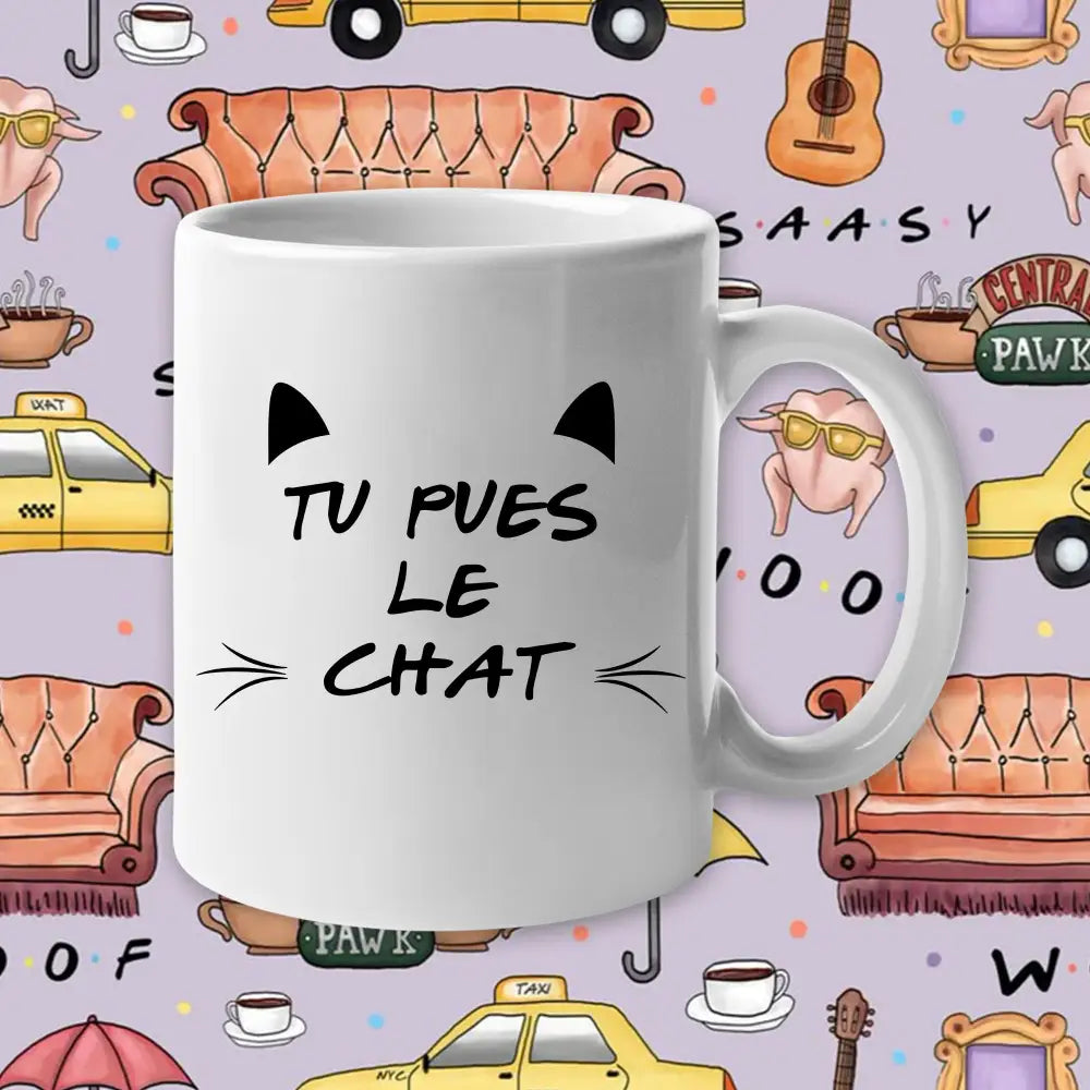Mug céramique Tu pues le chat