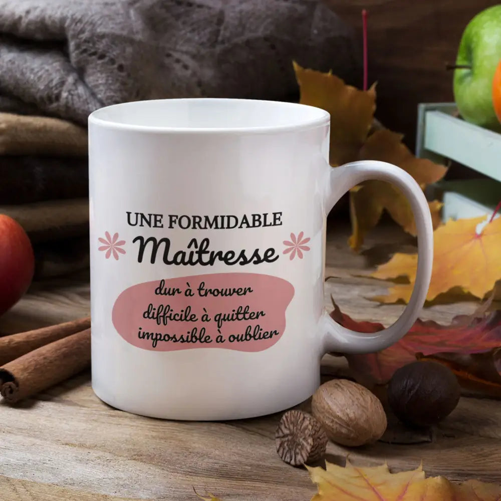 Mug céramique - Une formidable maîtresse, dur à trouver, difficile à quitter - #shop_name - Mugs