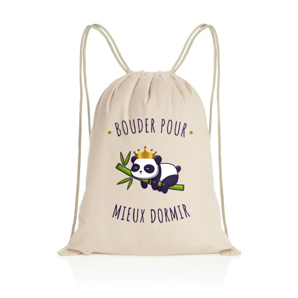 Sac à dos à cordelettes recyclé Bouder pour mieux dormir