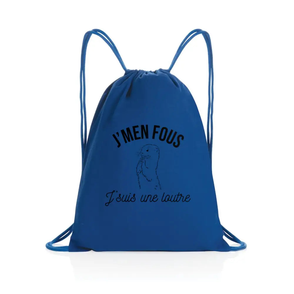 Sac à dos à cordelettes recyclé J'men fous j'suis une loutre