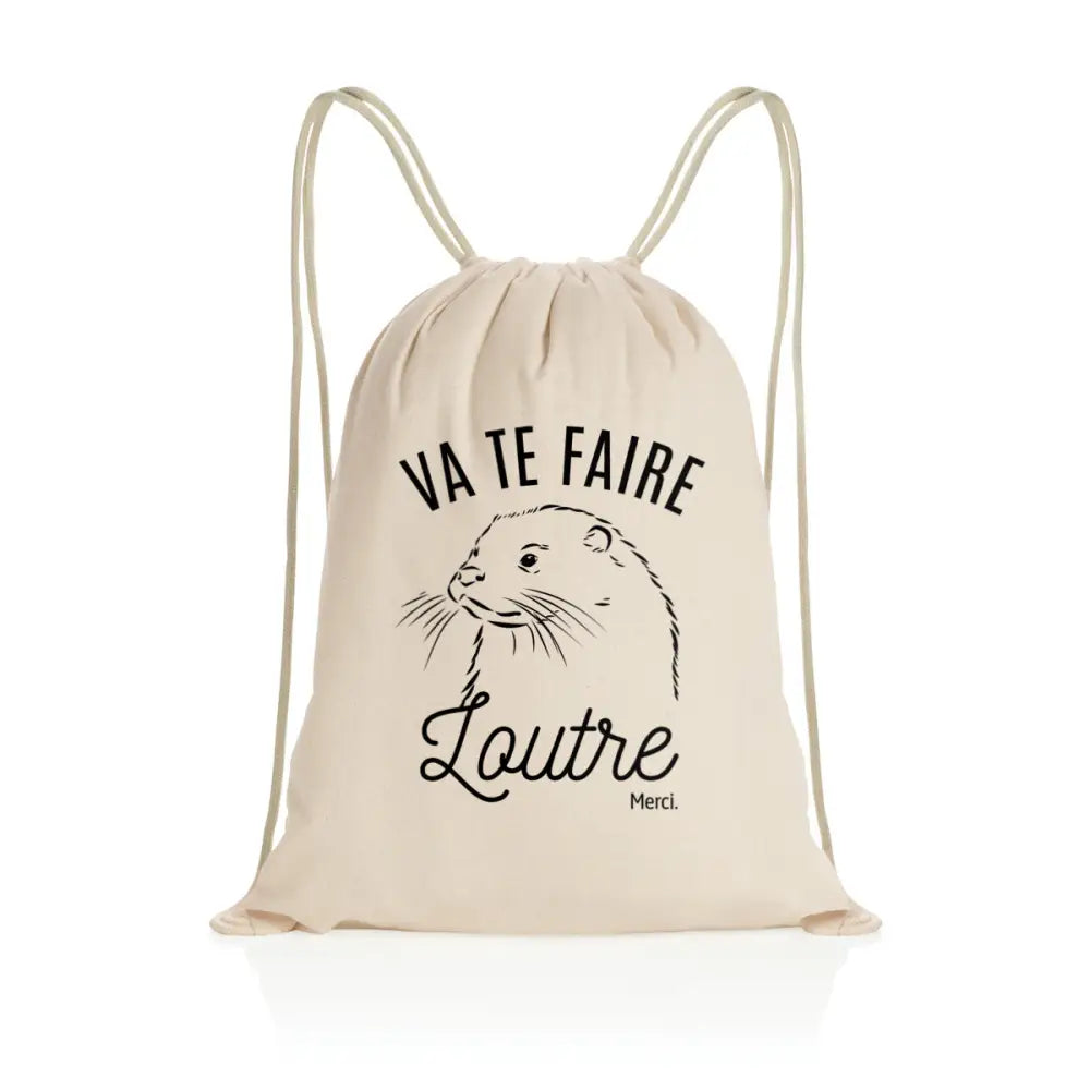 Sac à dos à cordelettes recyclé Va te faire loutre