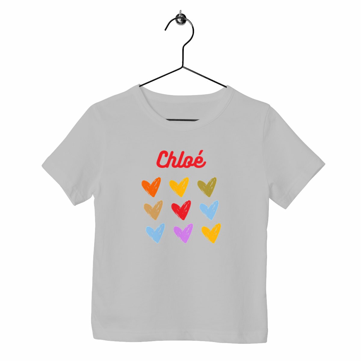 T-shirt enfant Coeur prénom personnalisable