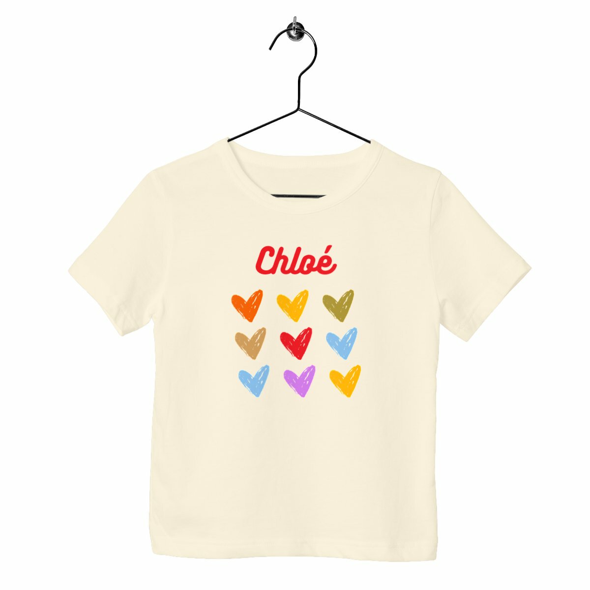 T-shirt enfant Coeur prénom personnalisable