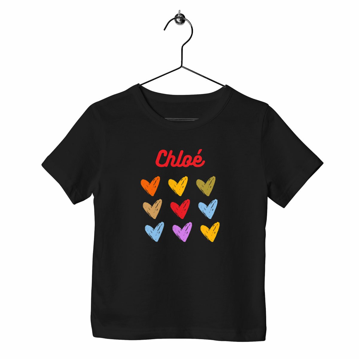 T-shirt enfant Coeur prénom personnalisable