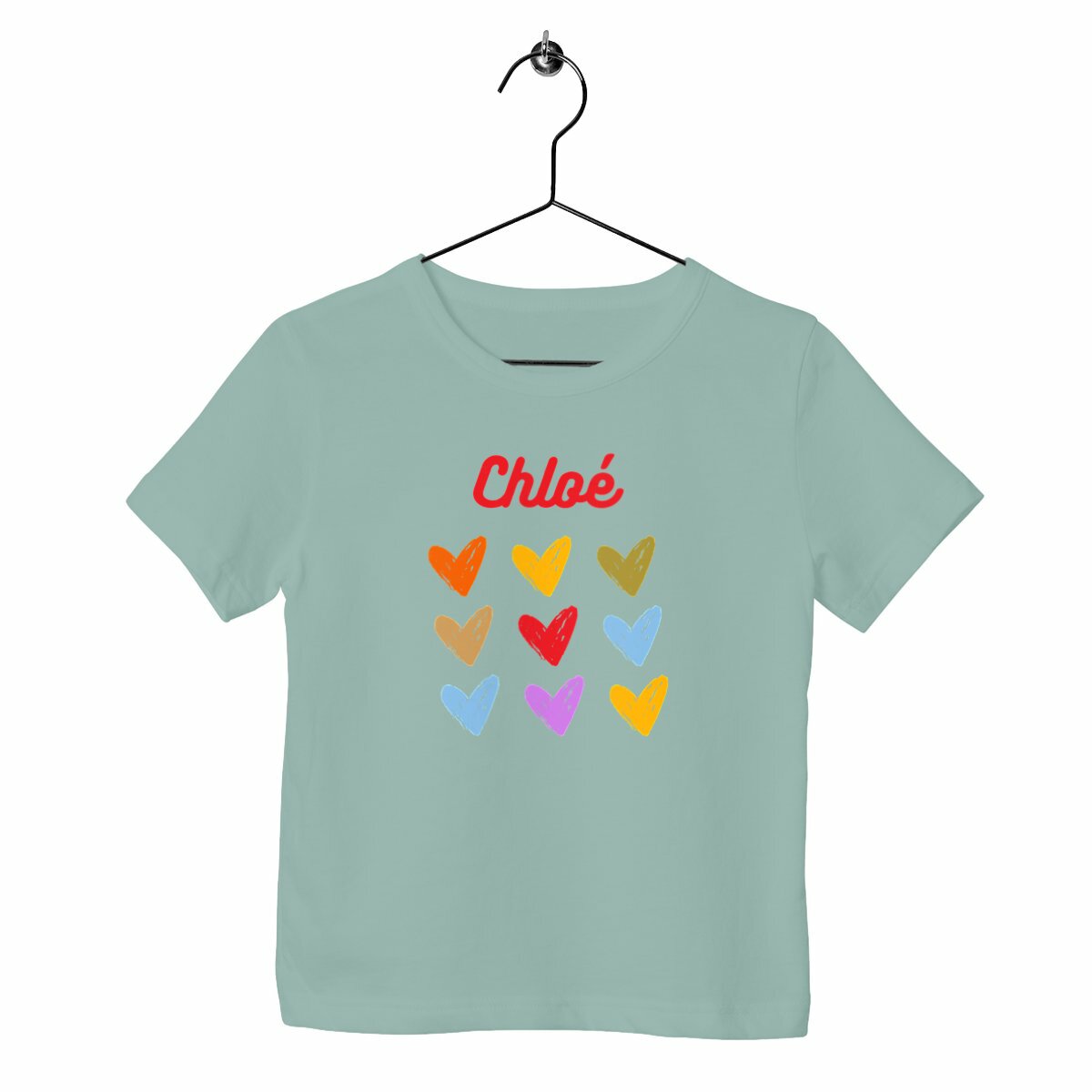 T-shirt enfant Coeur prénom personnalisable