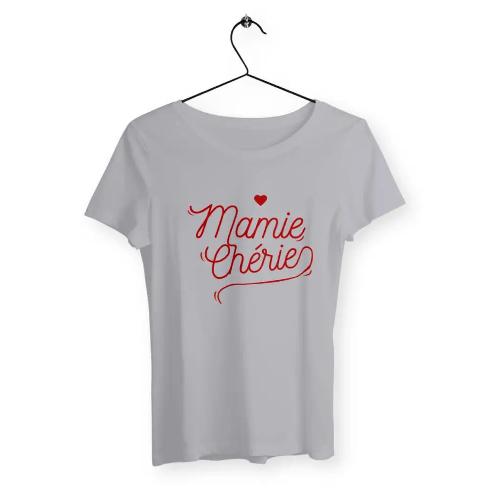 T-shirt femme Mamie Chérie, design doux et affectueux, parfait pour célébrer l'amour et la tendresse d'une mamie adorée.