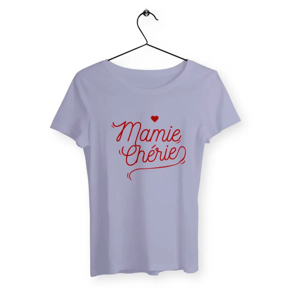 T-shirt femme Mamie Chérie, design doux et affectueux, parfait pour célébrer l'amour et la tendresse d'une mamie adorée.