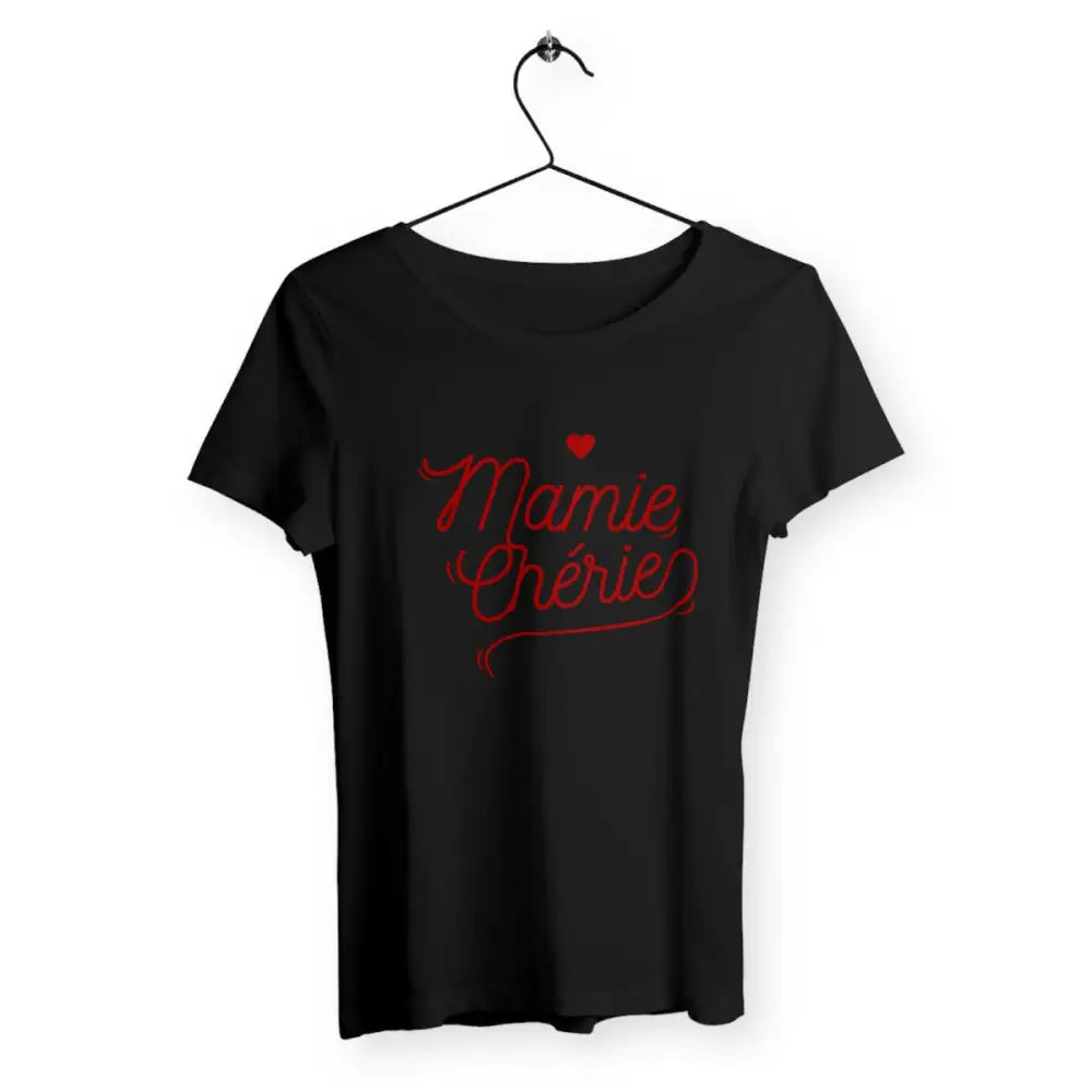 T-shirt femme Mamie Chérie, design doux et affectueux, parfait pour célébrer l'amour et la tendresse d'une mamie adorée.