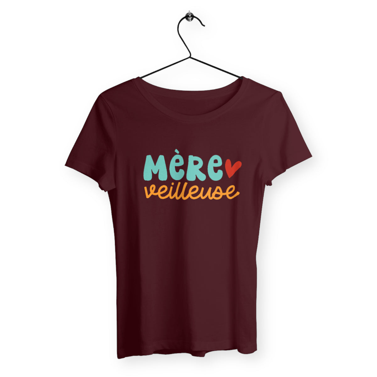 T-shirt femme avec l'inscription 'Mère Veilleuse', un design doux et tendre, parfait pour célébrer le rôle protecteur et lumineux d'une maman.