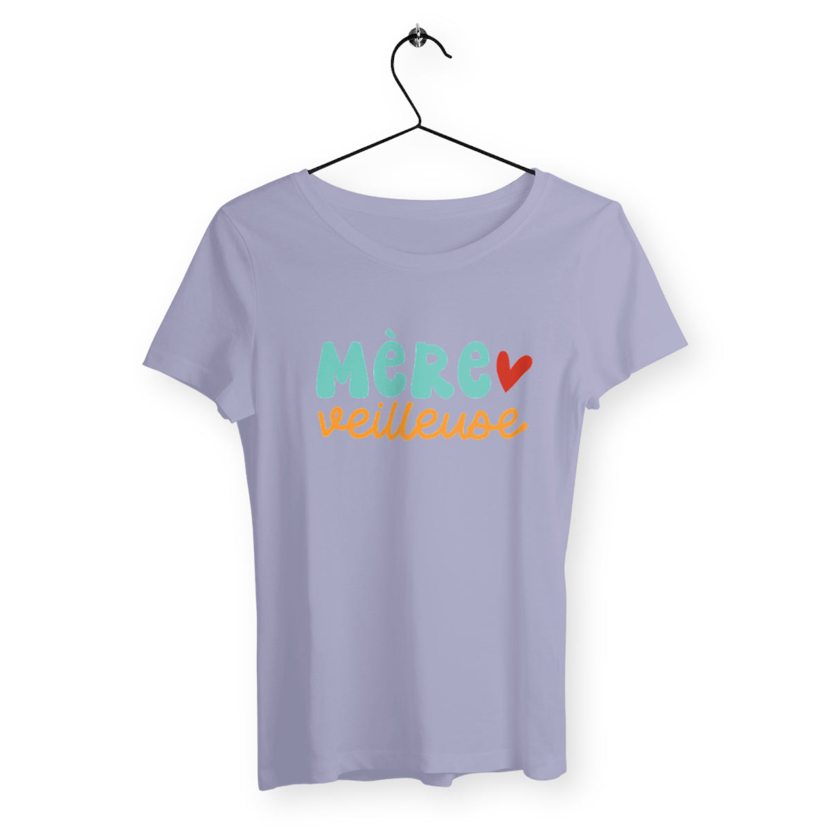 T-shirt femme avec l'inscription 'Mère Veilleuse', un design doux et tendre, parfait pour célébrer le rôle protecteur et lumineux d'une maman.