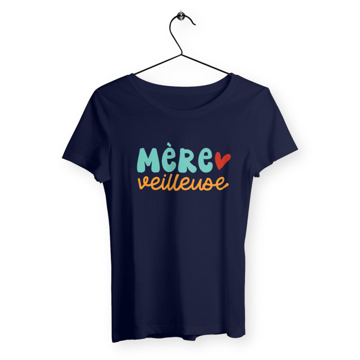 T-shirt femme avec l'inscription 'Mère Veilleuse', un design doux et tendre, parfait pour célébrer le rôle protecteur et lumineux d'une maman.