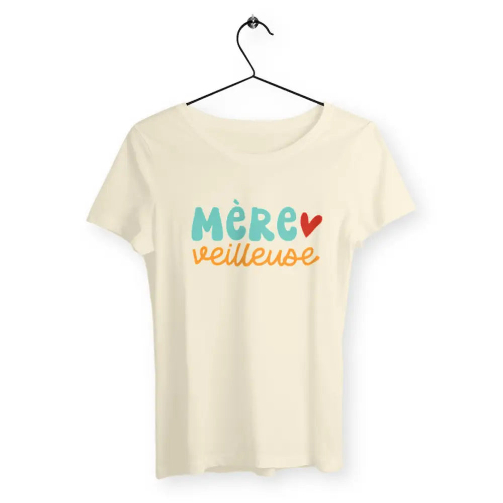 T-shirt femme avec l'inscription 'Mère Veilleuse', un design doux et tendre, parfait pour célébrer le rôle protecteur et lumineux d'une maman.