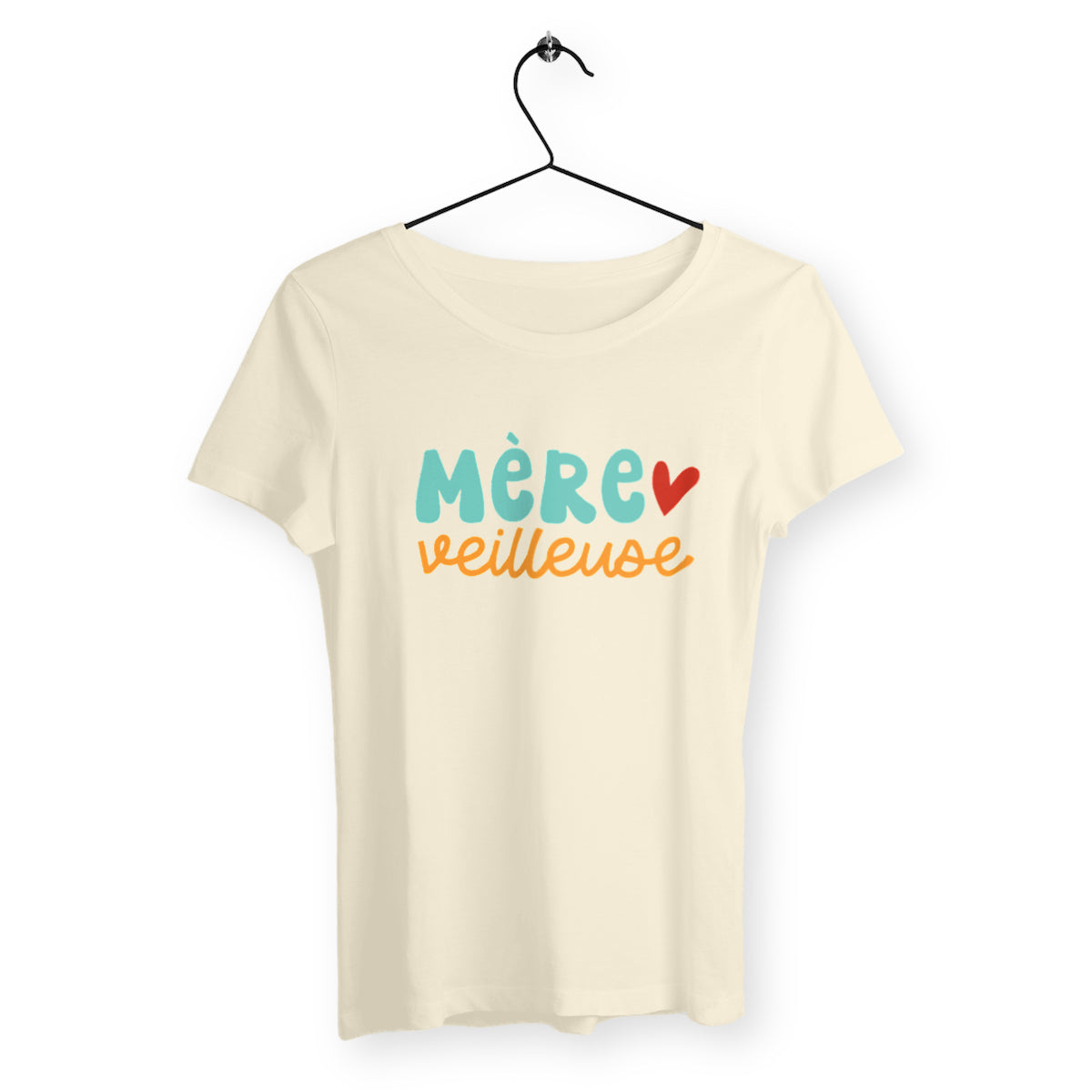 T-shirt femme avec l'inscription 'Mère Veilleuse', un design doux et tendre, parfait pour célébrer le rôle protecteur et lumineux d'une maman.