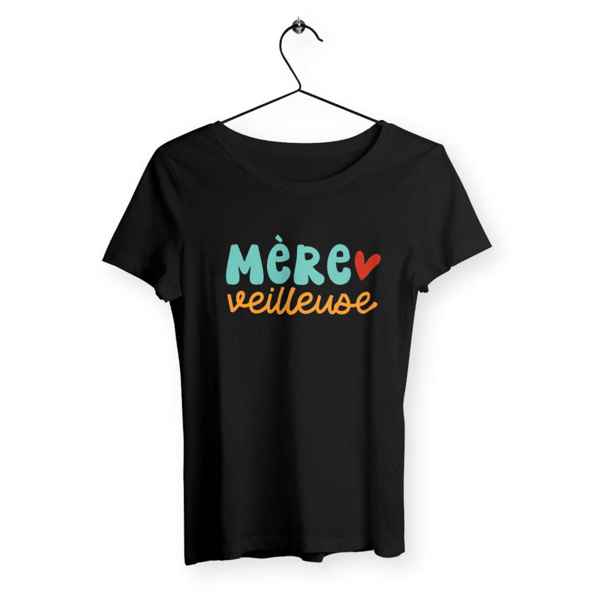 T-shirt femme avec l'inscription 'Mère Veilleuse', un design doux et tendre, parfait pour célébrer le rôle protecteur et lumineux d'une maman.