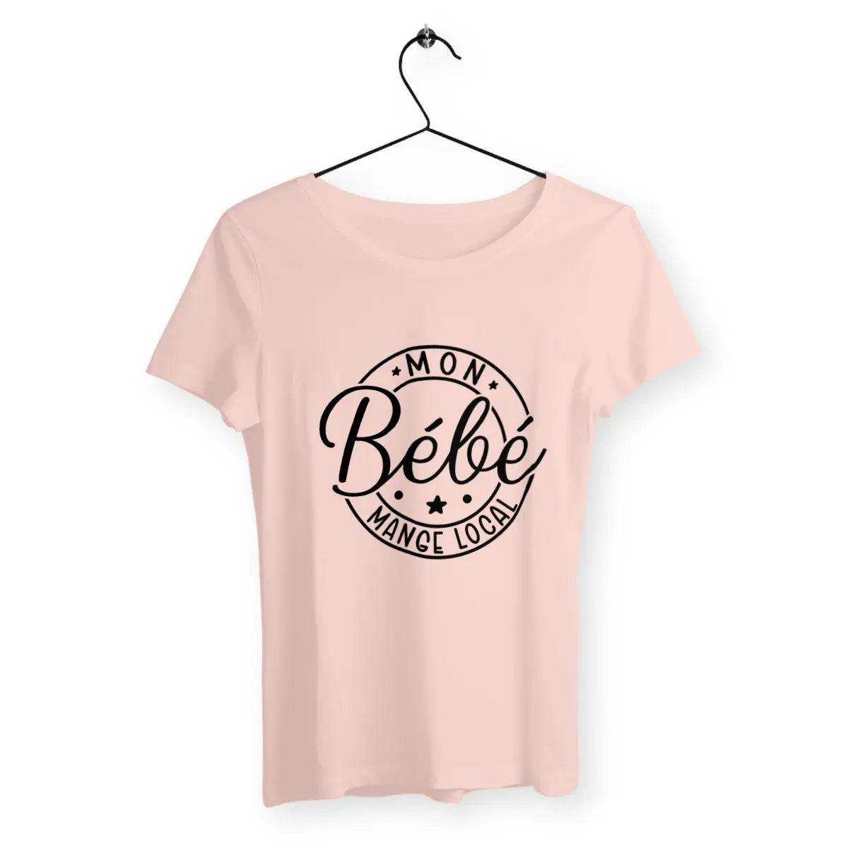 T-shirt femme - Mon bébé mange local - Rose chiné / XS - Premium