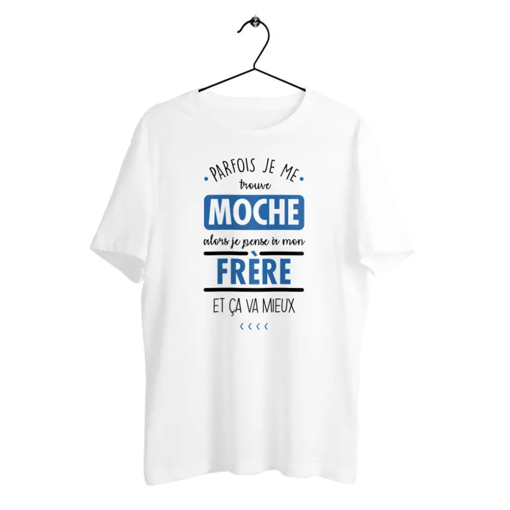 T-shirt homme en coton bio Alors je pense à mon frère - face_0