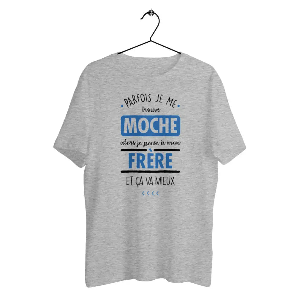 T-shirt homme en coton bio Alors je pense à mon frère - face_1