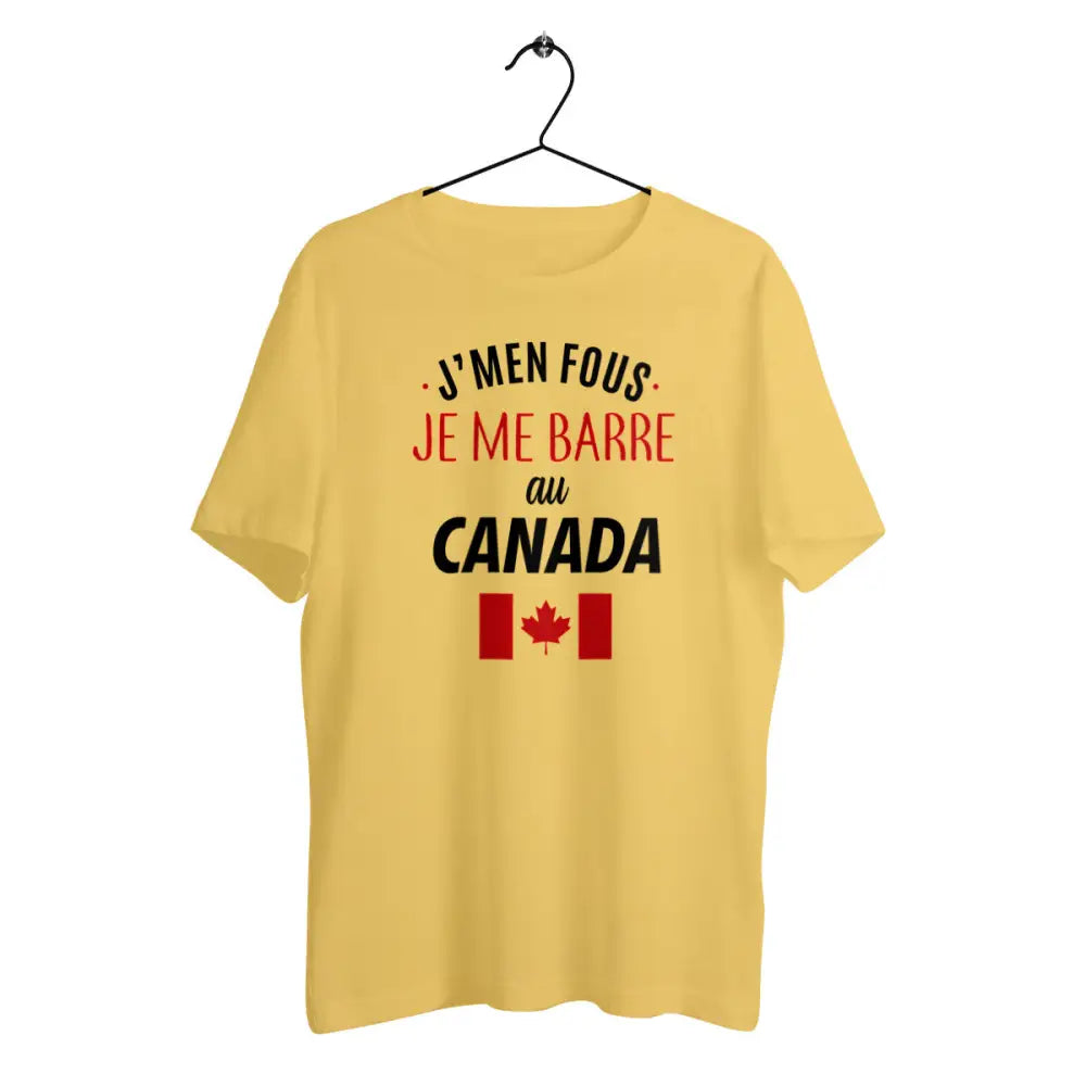 T-shirt homme en coton bio Je me barre au Canada