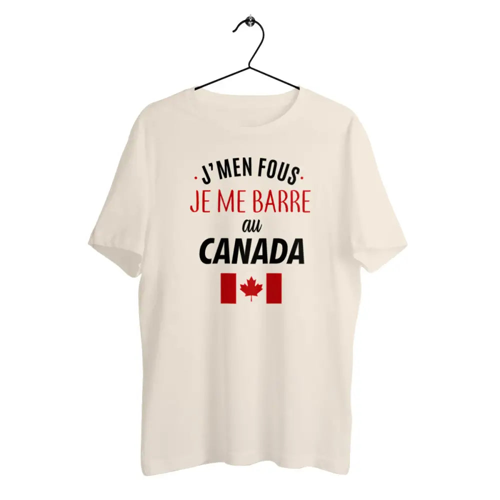 T-shirt homme en coton bio Je me barre au Canada