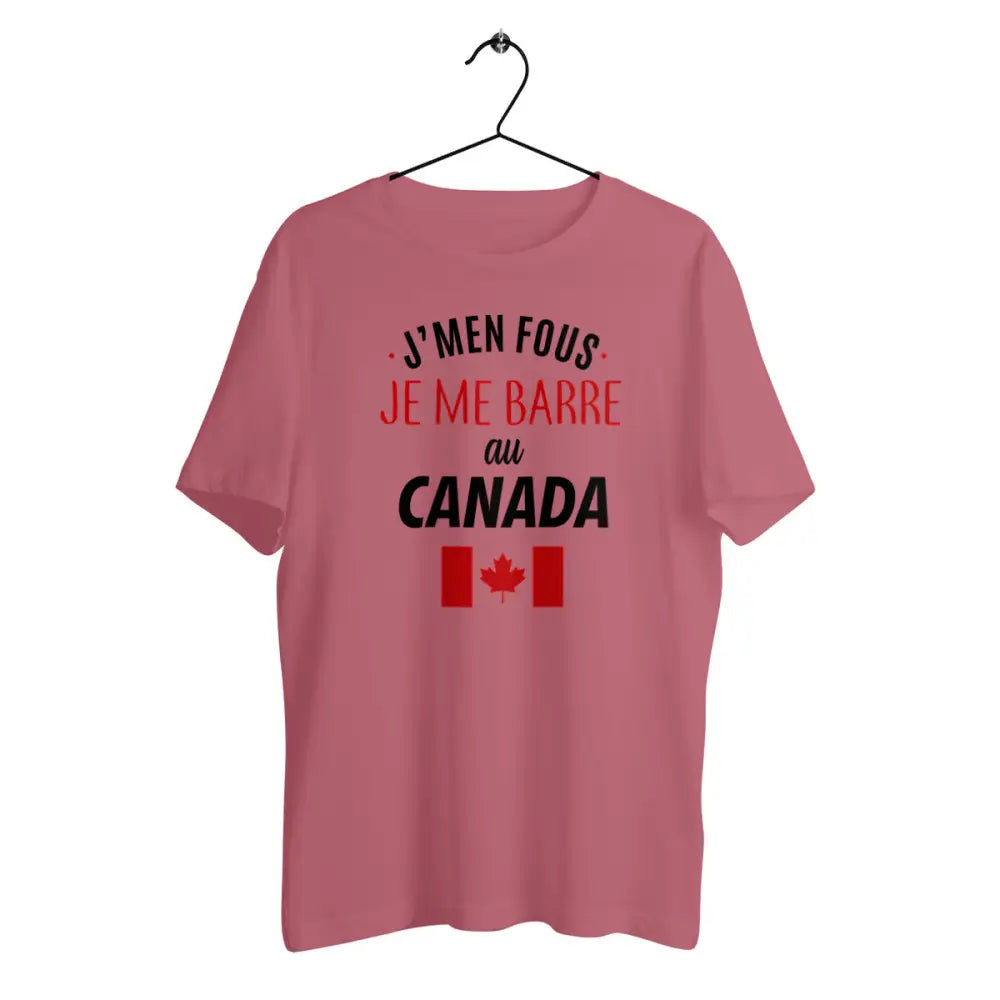 T-shirt homme en coton bio Je me barre au Canada