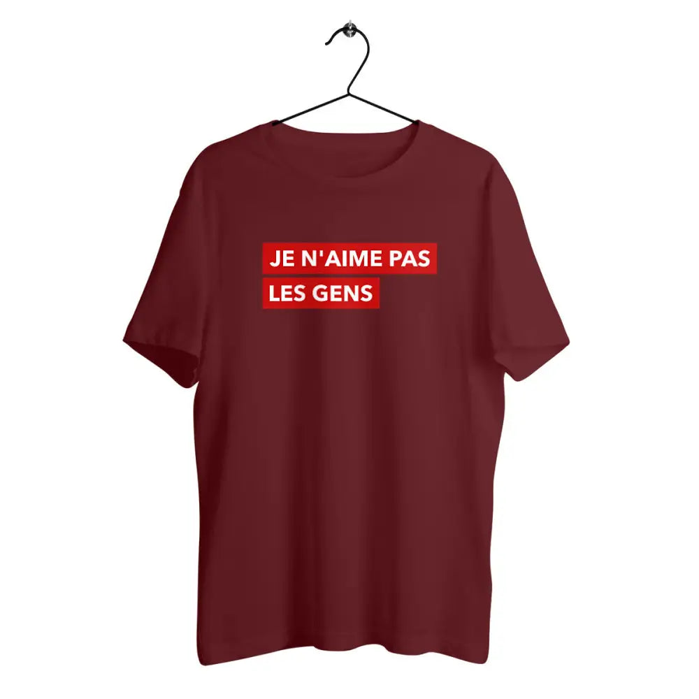 T-shirt homme en coton bio Je n'aime pas les gens