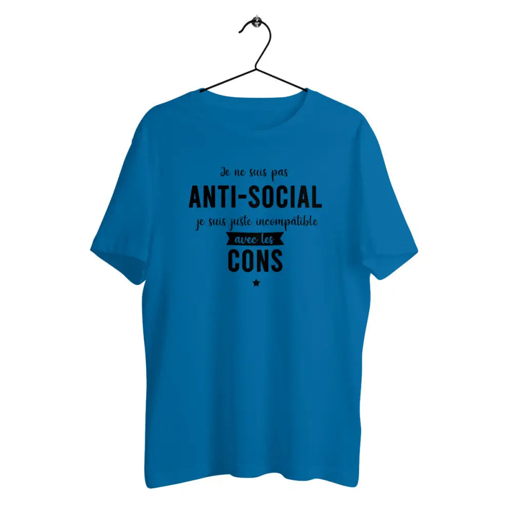 T-shirt homme en coton bio Je ne suis pas anti-social