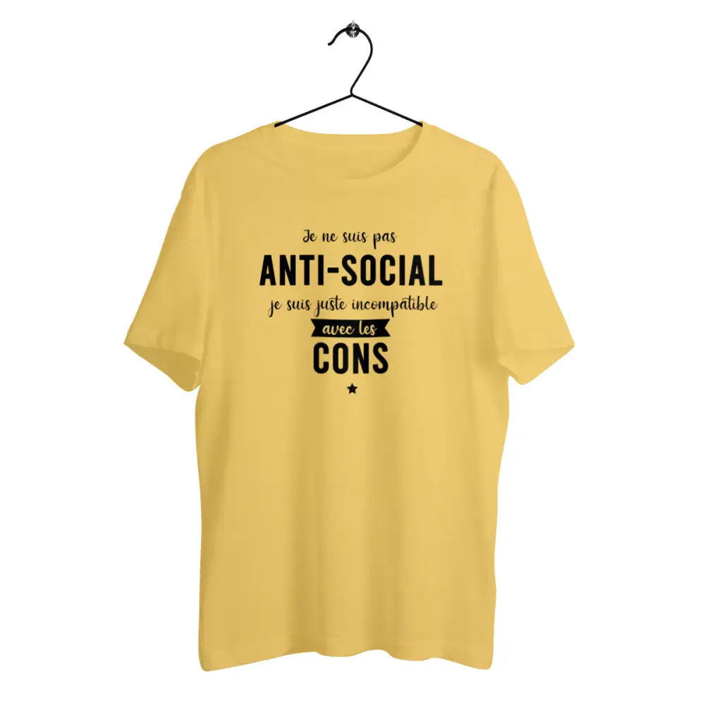 T-shirt homme en coton bio Je ne suis pas anti-social