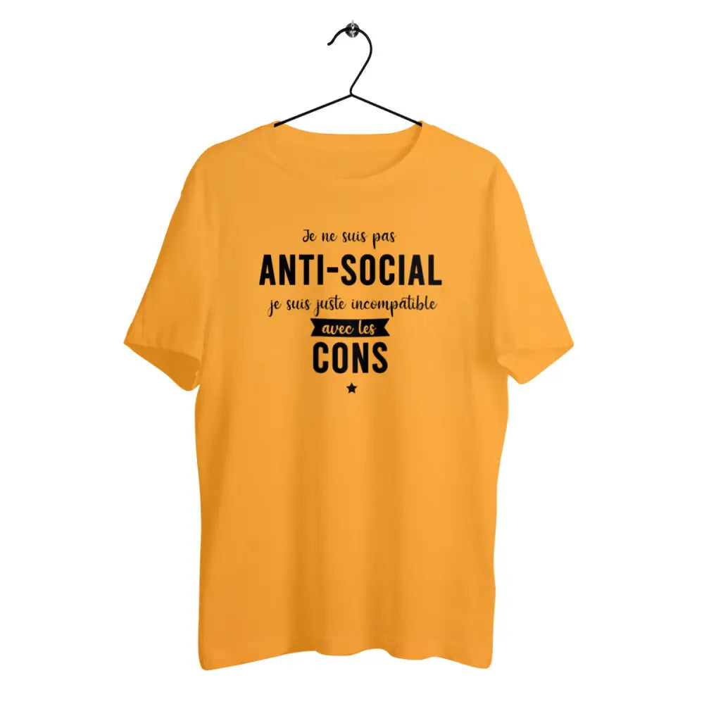 T-shirt homme en coton bio Je ne suis pas anti-social