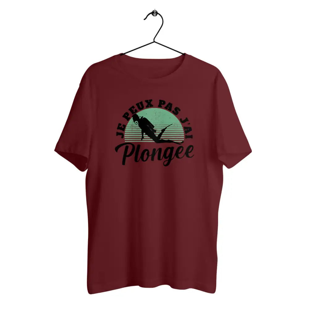 T-shirt homme en coton bio Je peux pas j'ai plongée