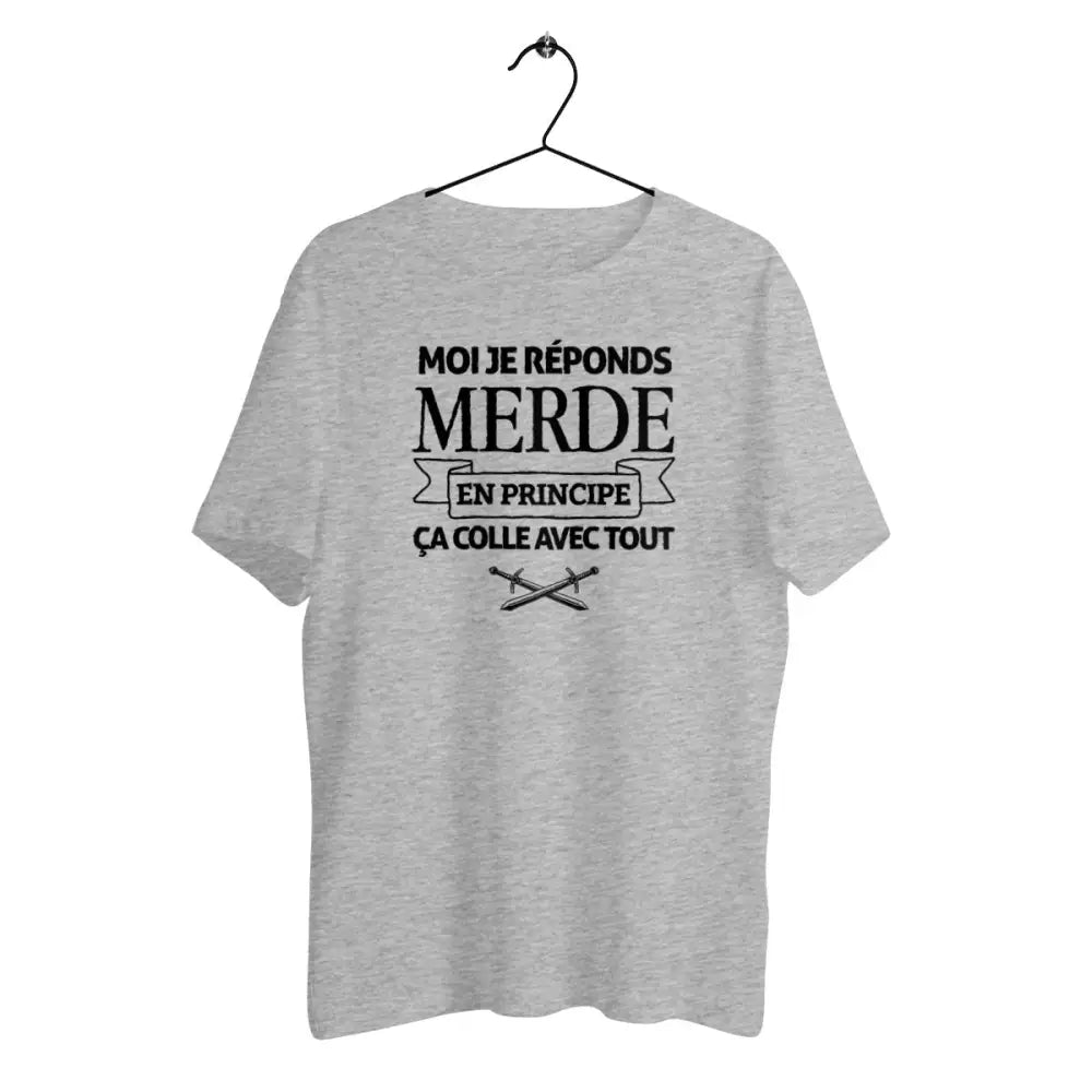 T-shirt homme en coton bio Je réponds merde