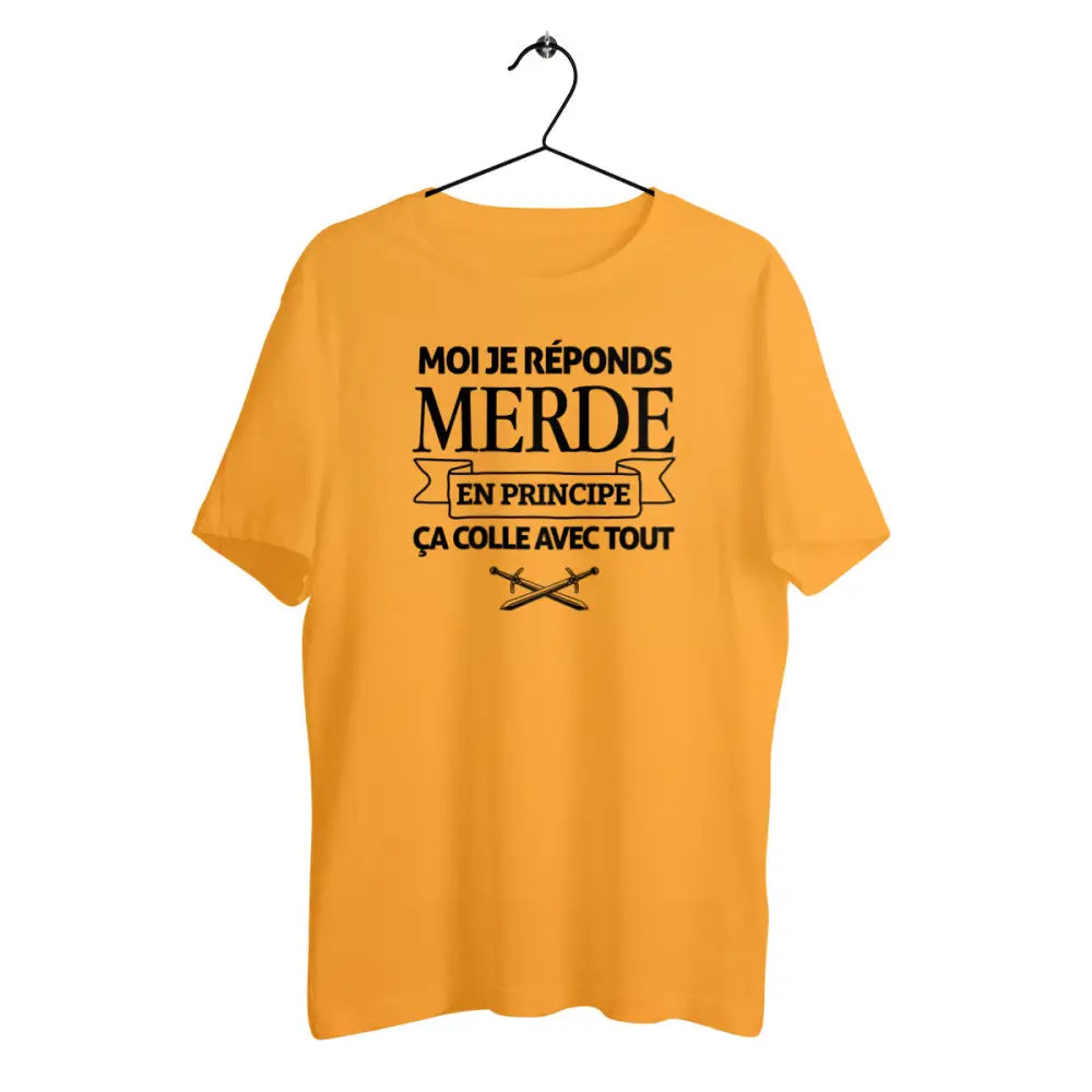 T-shirt homme en coton bio Je réponds merde