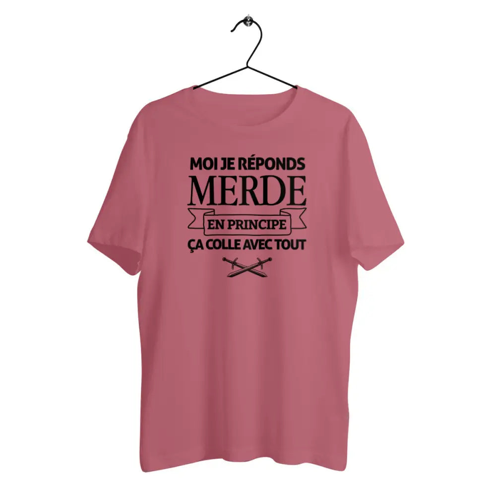 T-shirt homme en coton bio Je réponds merde