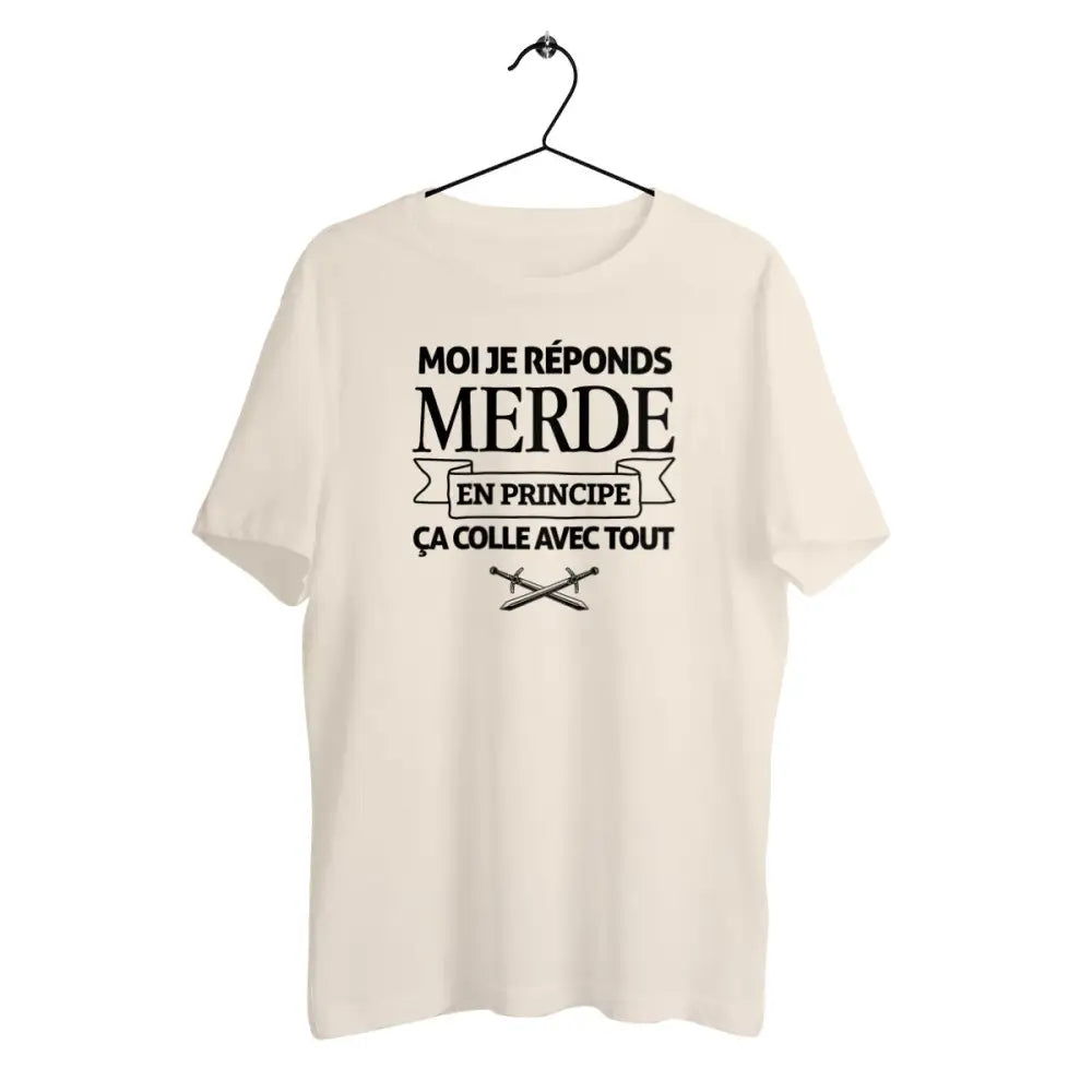 T-shirt homme en coton bio Je réponds merde