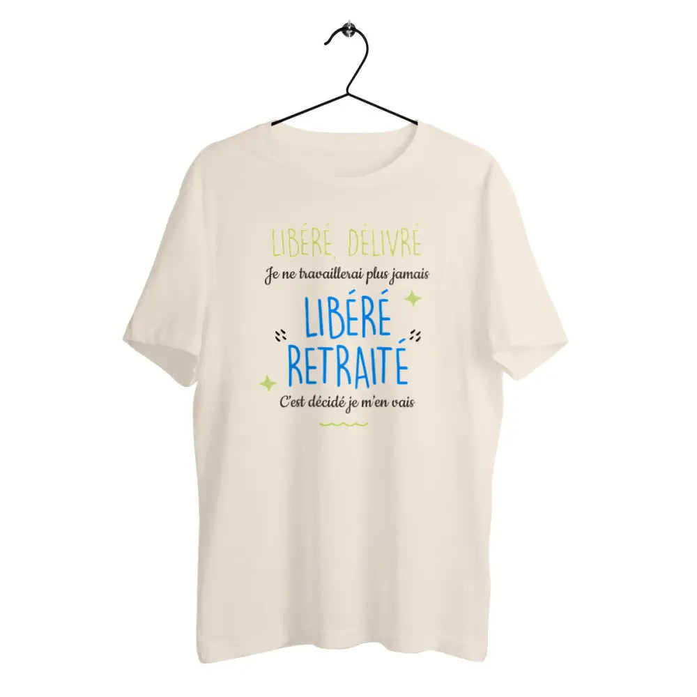 T-shirt homme en coton bio Libéré retraité - face_4