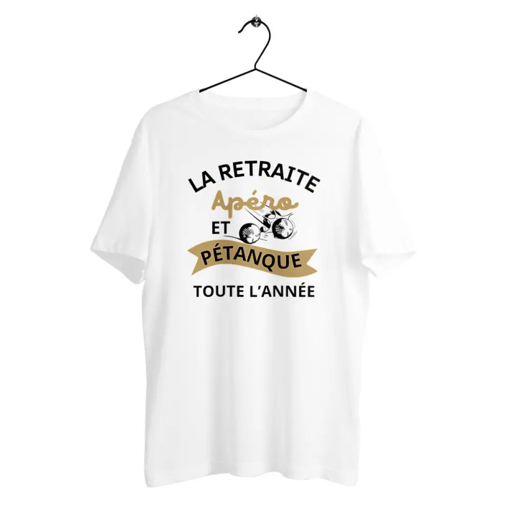 T-shirt homme en coton bio Retraite apéro et pétanque
