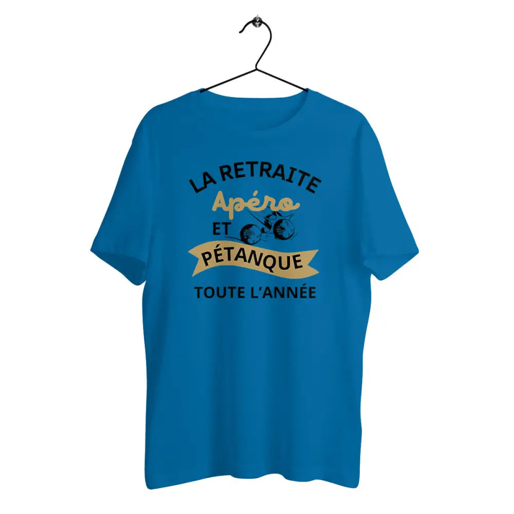 T-shirt homme en coton bio Retraite apéro et pétanque