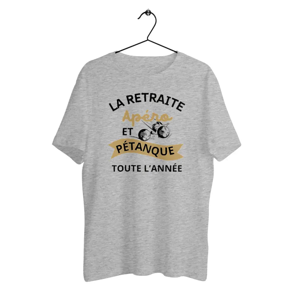 T-shirt homme en coton bio Retraite apéro et pétanque