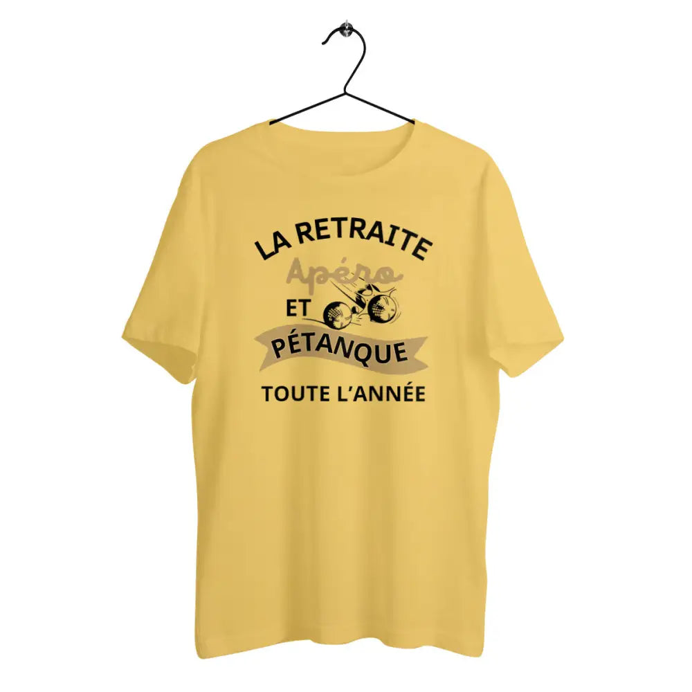 T-shirt homme en coton bio Retraite apéro et pétanque