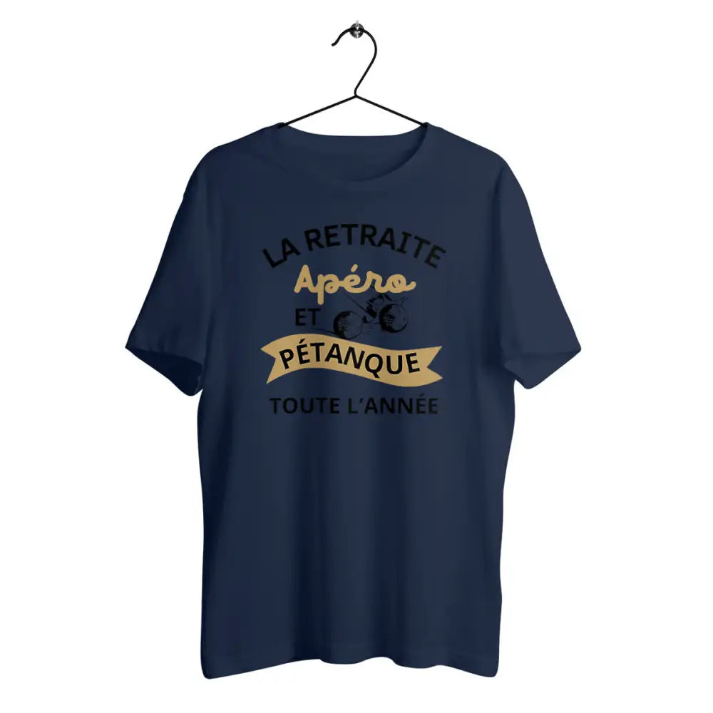 T-shirt homme en coton bio Retraite apéro et pétanque