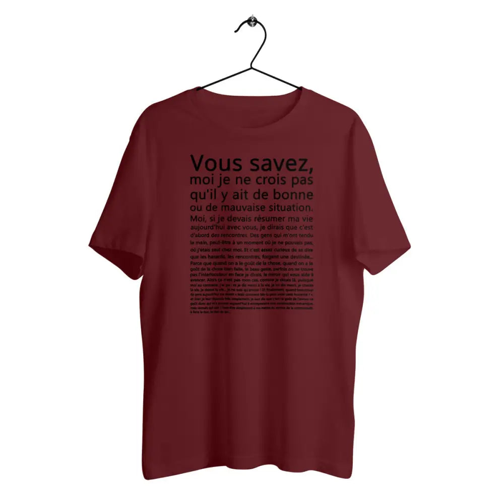 T-shirt homme en coton bio Vous savez