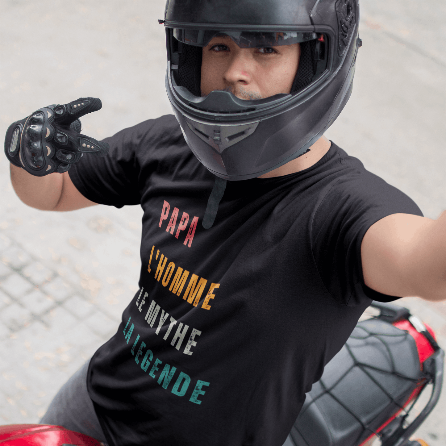 T-shirt homme Papa l'homme le mythe la legende