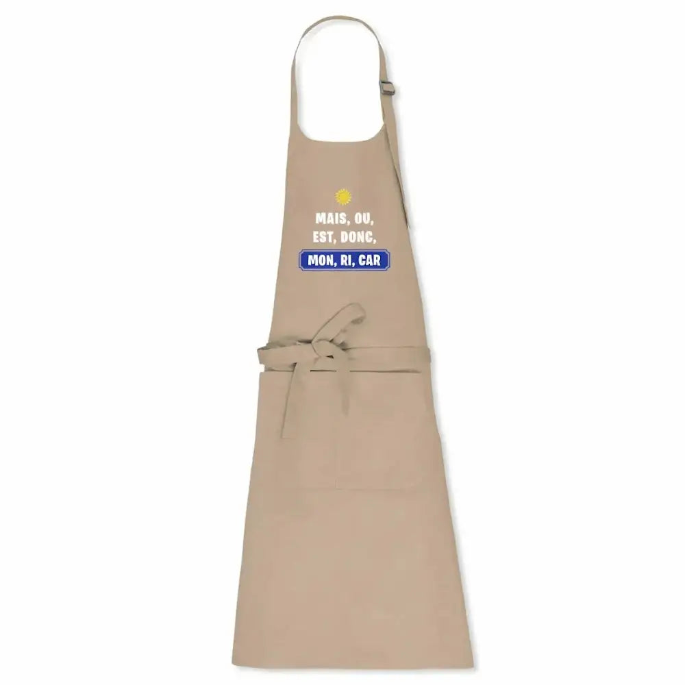 Tablier en coton biologique Mais, ou, est, donc, mon, ri, car