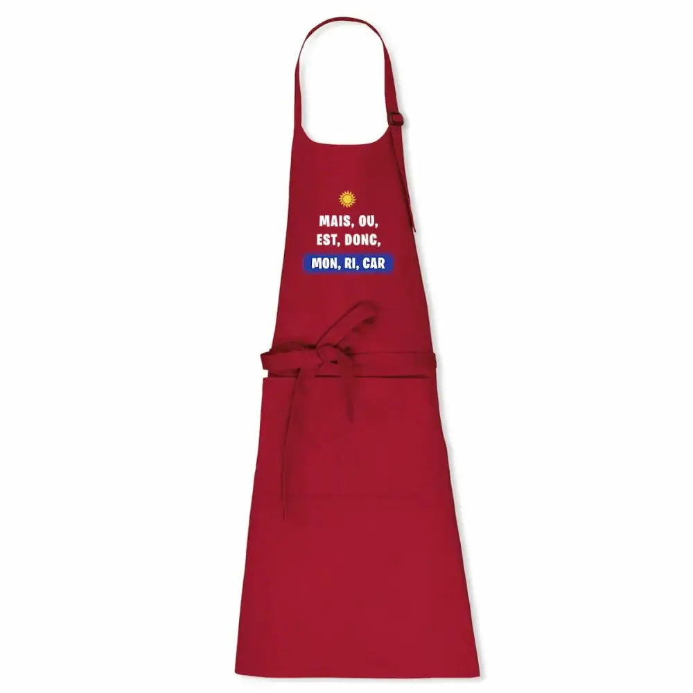Tablier en coton biologique Mais, ou, est, donc, mon, ri, car