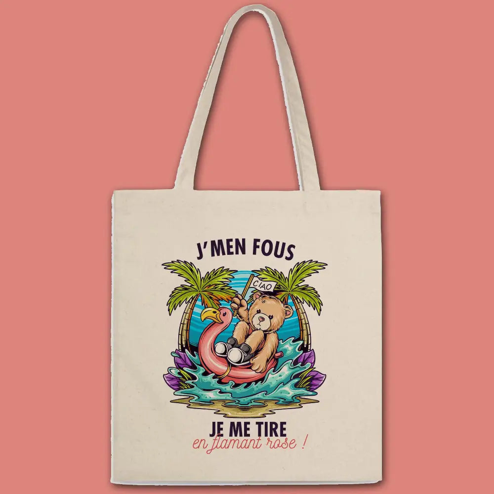 Totebag Je me tire en flamant rose